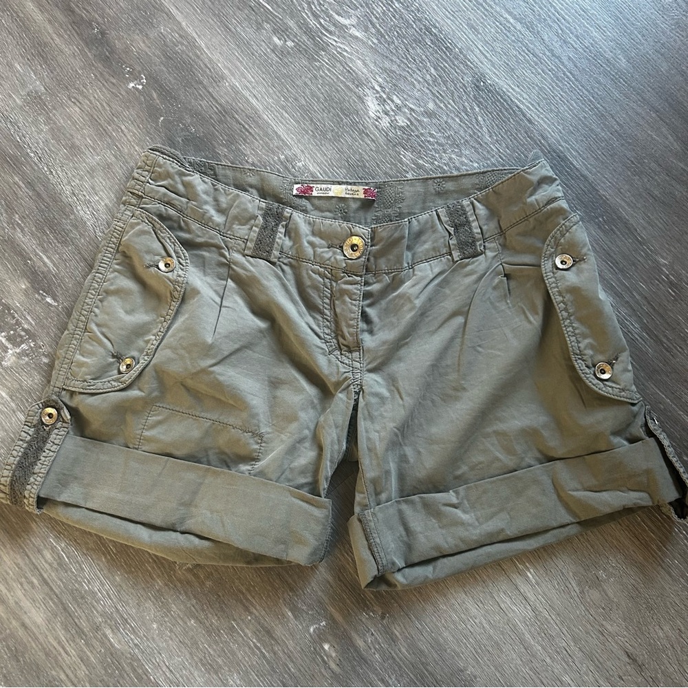 Gaudi Vintage Lovers Olive Green Women's Shorts European Size 40 US XS (25-26)